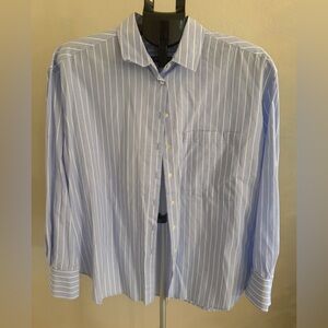 AYR Blue and White Striped Button Down Shirt